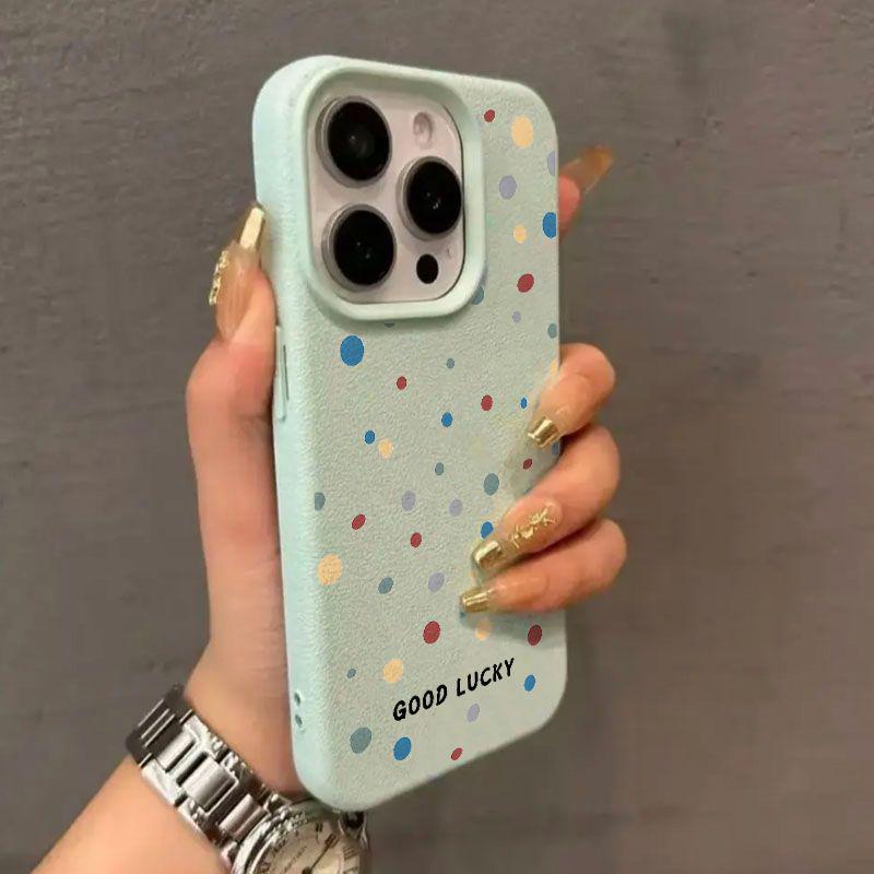 

Colorful Polka Dot Lychee Pattern Phone Case for Apple iPhone 11, 14, 15, 16Pro, 17, 17ProMax - Soft Shell iPhone 12 Pro