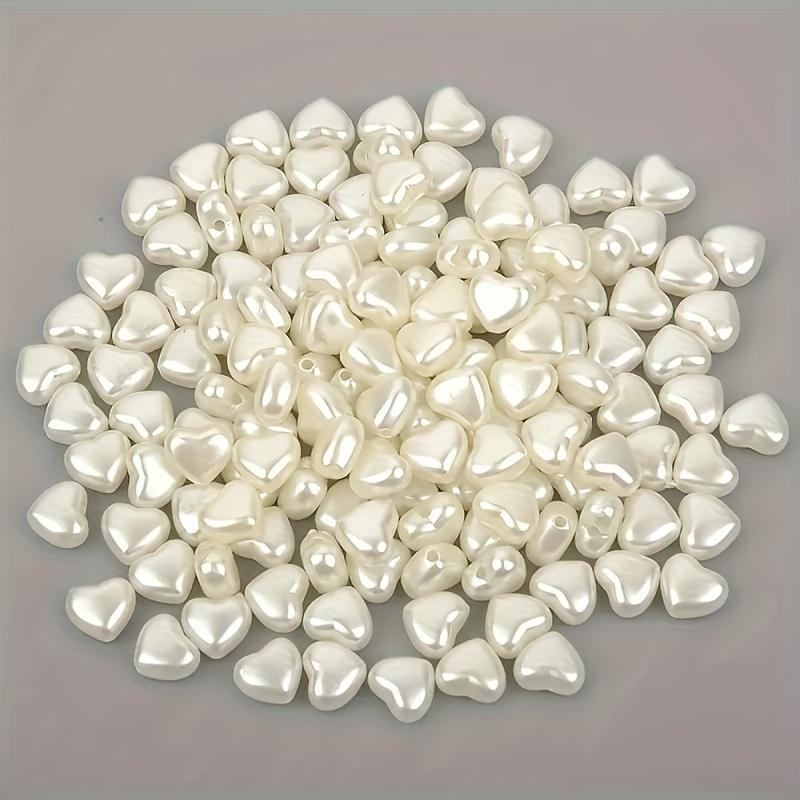 200 Pcs Acrylic Heart Beads for Jewelry Making, DIY White Love Heart Shaped Bead Kit for Bracelets, Necklaces, Apparel, Craft Decorations