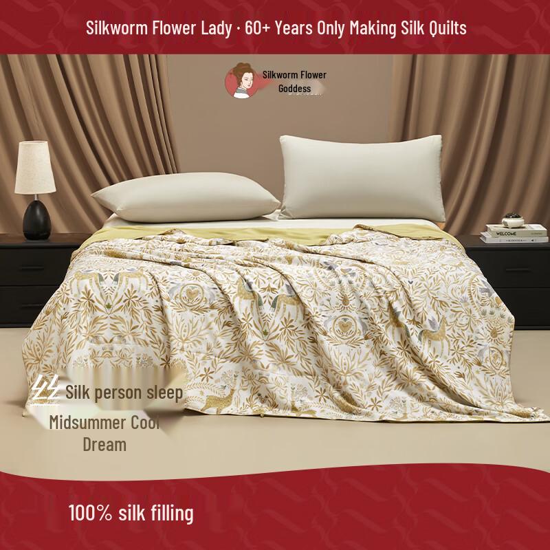 SILKUEEN Antibacterial Tencel Mulberry Silk Summer Comforter