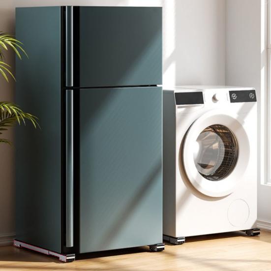 2 Pièces Rouleau d'Appareil Extensible Robuste Rouleau Lave-linge Coulissant Élévable Mobile Lave-linge Sèche-linge Machine Meuble Déménageur Support avec Roues