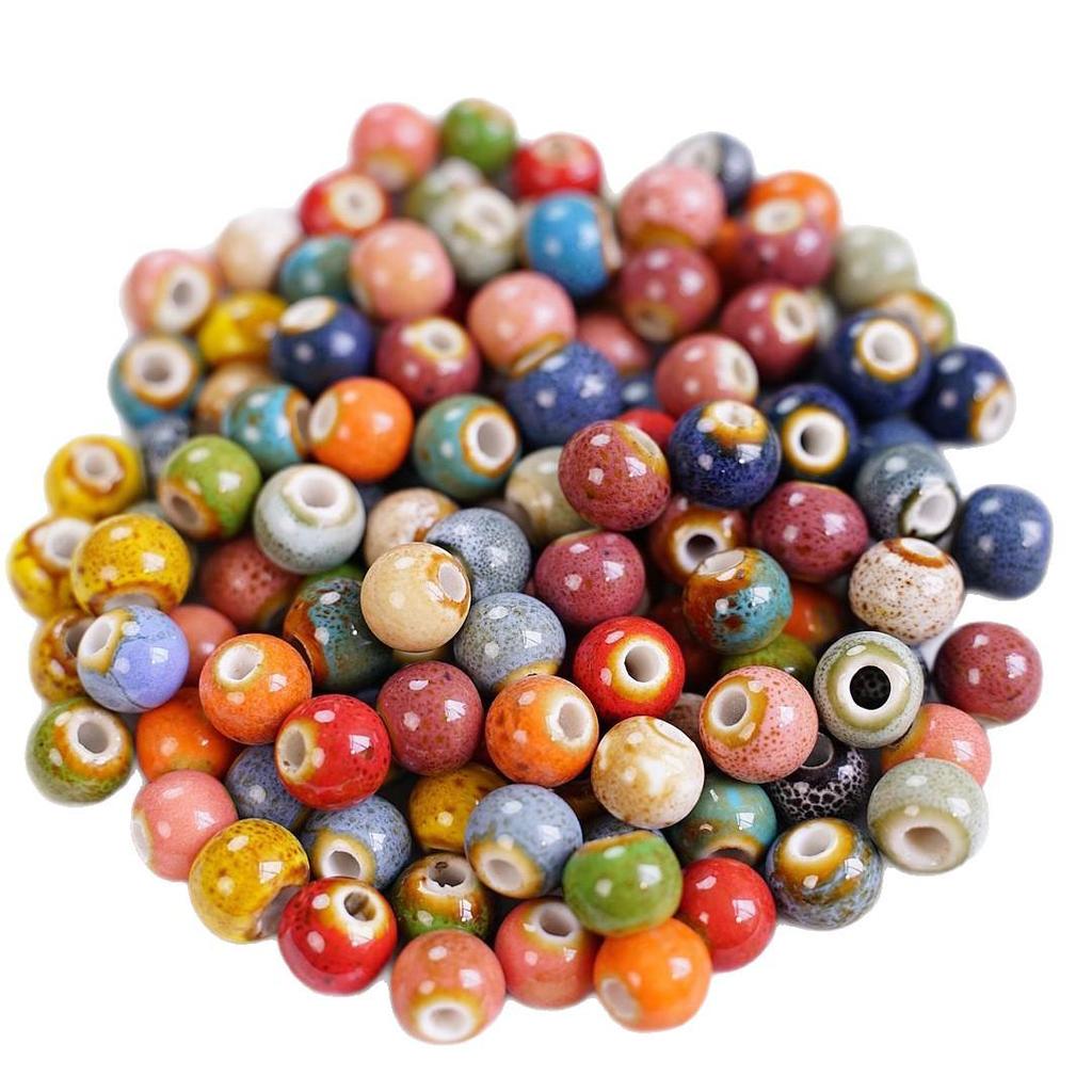 Colorful Jingdezhen Flambe Glaze Ceramic Beads for DIY Bracelets and Hand Strings
