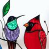 Multicolor Birds A Wire High Stained Suncatcher Window Panel Bird Series