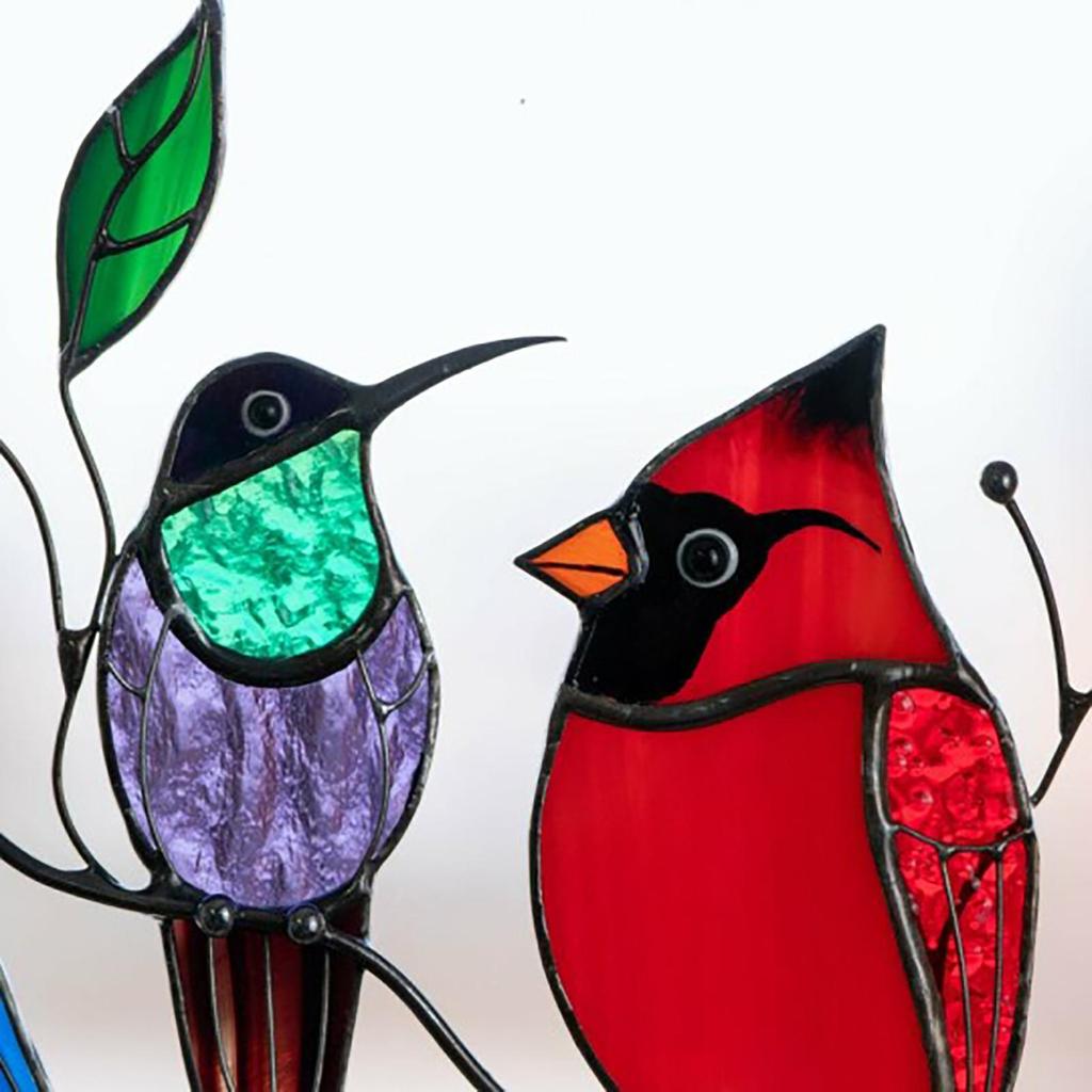 Multicolor Birds A Wire High Stained Suncatcher Window Panel Bird Series