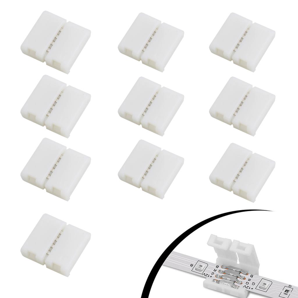 Led Light Connector Simplify Your LED Strip Installation with 10PCS Solderless Connector for 4 Pin 10mm RGB Strip