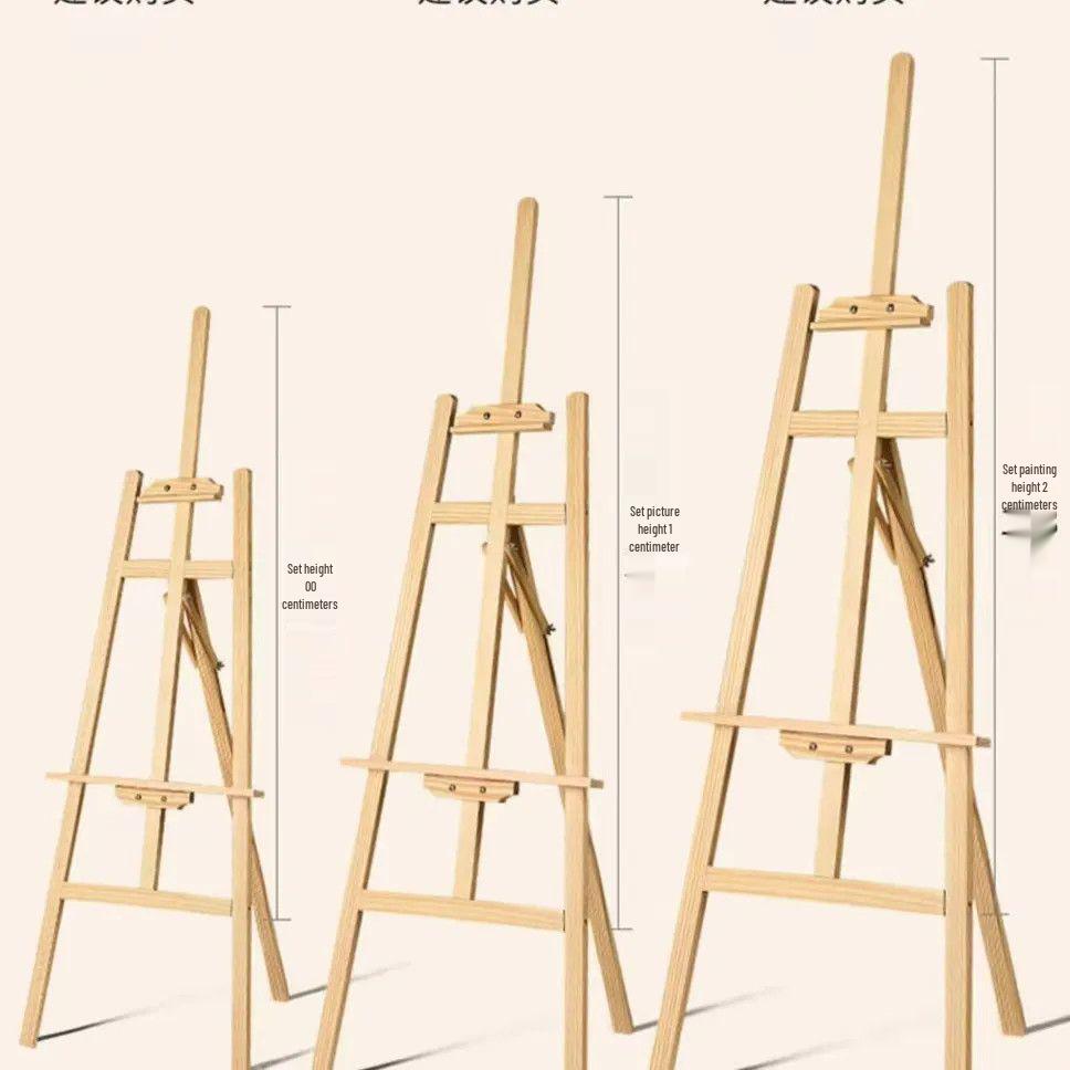 Șevalet Reglabil din Lemn Masiv Pliabil pentru Studenți la Artă - Panou de Afișare și Schi de Podea