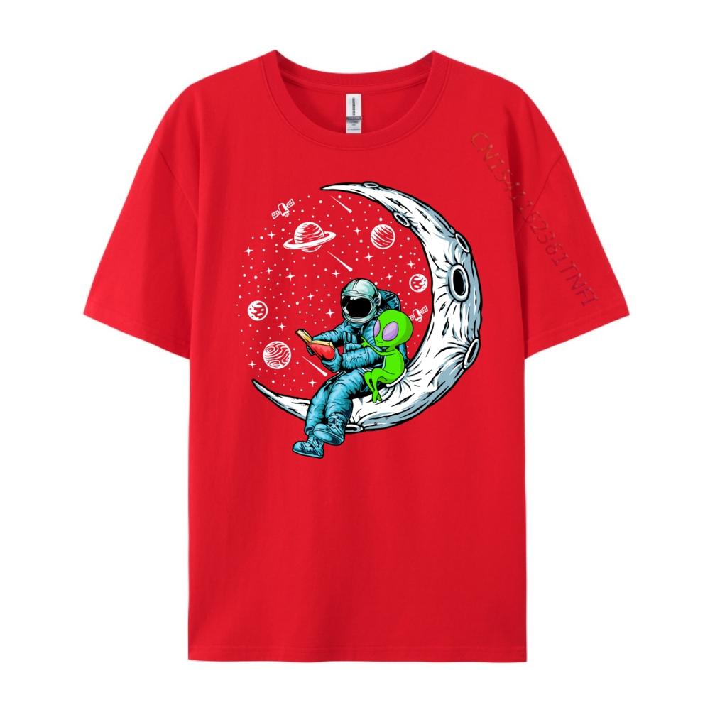 Funny Alien Astronaut Reads Book Outer Space Book Readers Cute Oversized T Shirt Unisex Short Sleeve Tee Cinco de Mayo
