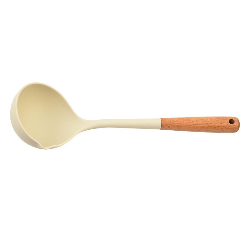 Nordic Style 4-Piece Silicone Kitchen Tool Set with Wooden Handles