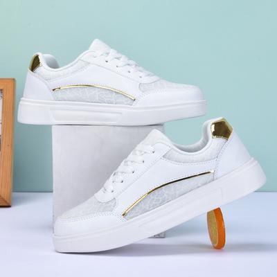 Womens Breathable White Skatebaord Shoes Casual Sports Trainer Outdoor Breathable Sneakers for Women Non Slip Lightweight Shoes