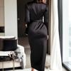Women's Tie Sleeve Waist-Cinched Dress for Casual Everyday Wear and Outings