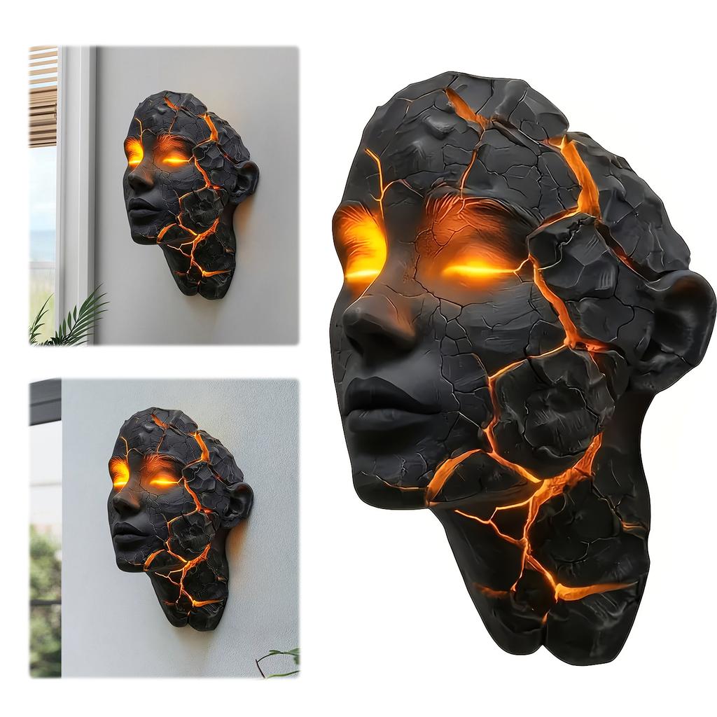Halloween Broken Soul LED Wall Lamp with LED Illumination Broken Soul Wall Light for Bedroom Living Room Cafe and Gallery Decor