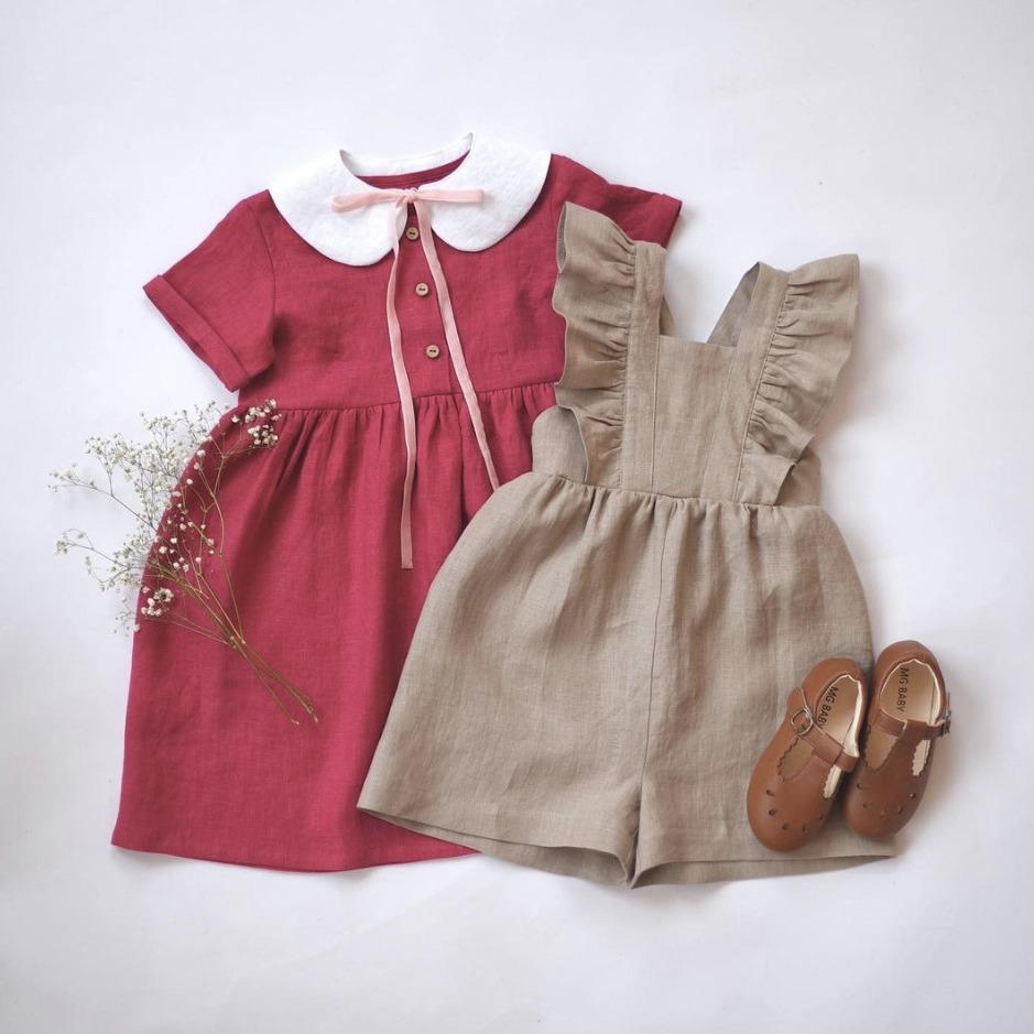 Fashion Baby Girl Linen Cotton Ruffled Jumpsuit Summer Infant Toddler Child Strap Romper Outfit Solid Color Baby Clothes 0-3Y