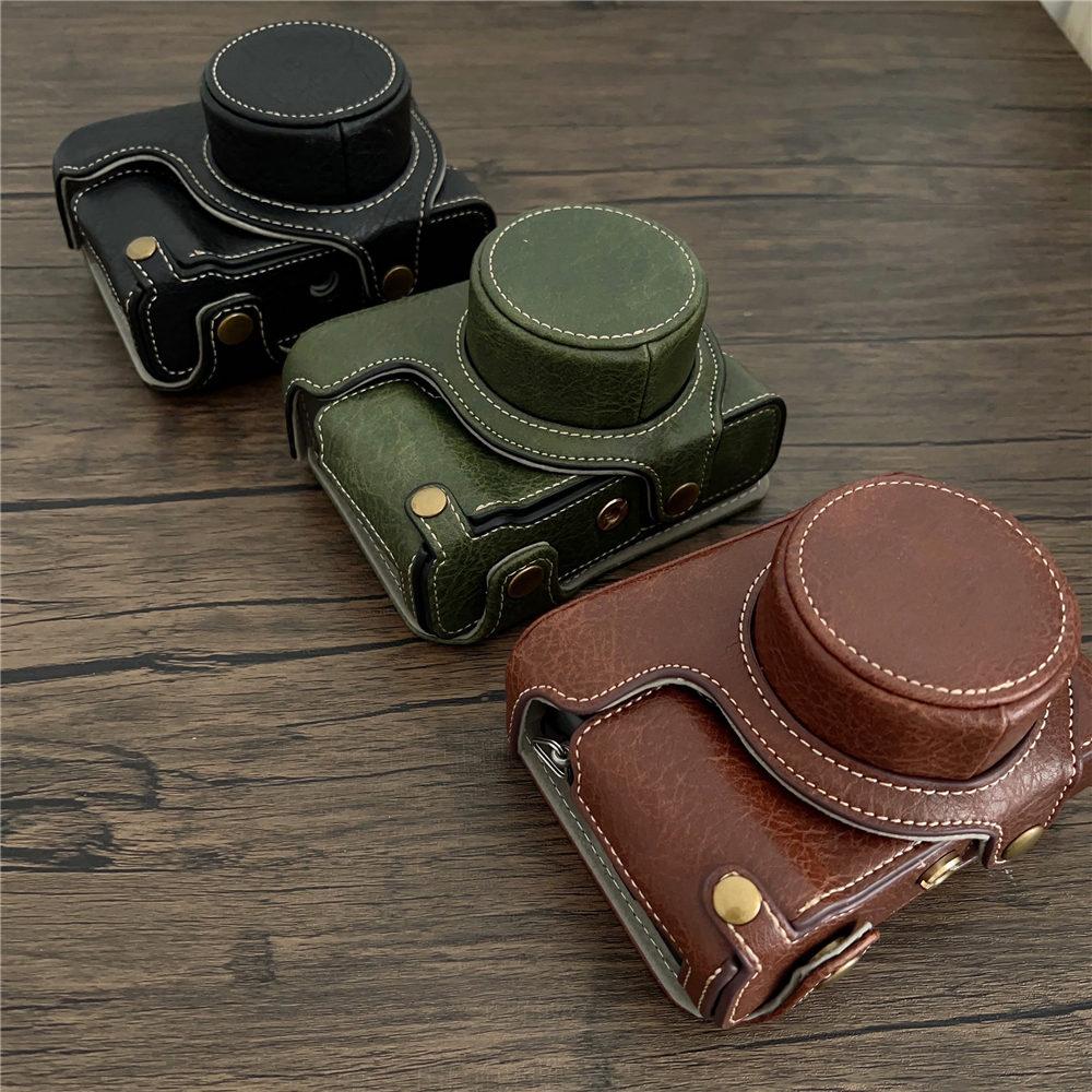Luxury PU Leather Camera Case For Fujifilm X100V X100F Fuji x100v x100f Battery Opening Full Body Bag Cover With Strap