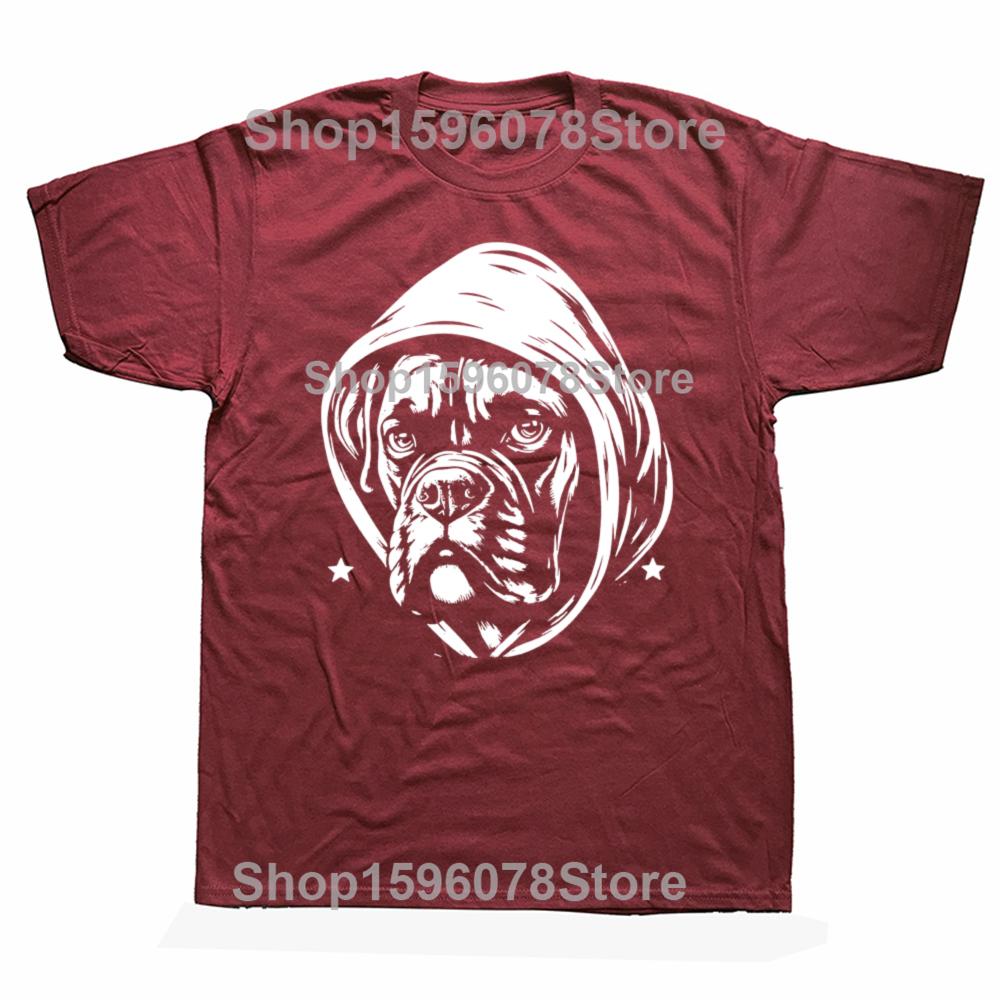 Funny Cool Boxer Dog Graphic T-shirts Men Women's Fashion Casual Tshirt 100% Cotton Loose Oversized T Shirt
