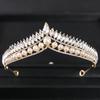 Goldfarbene Luxus-Kristall-Hochzeitstiara und Kronen Party Strass Abschlussball Braut Diadem Krone Tiara für Damen Braut Haarschmuck