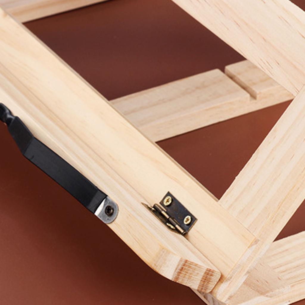 Wooden Book Stand Adjustable Book Holder Reading Stand Recipe Cookbook Holder for Kid Adult Home Iron Clip