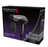 Remington Hair Dryer | D3190S | 2200W | 3 Temperature Settings | Ionizer | Diffuser Nozzle | Gray/Black