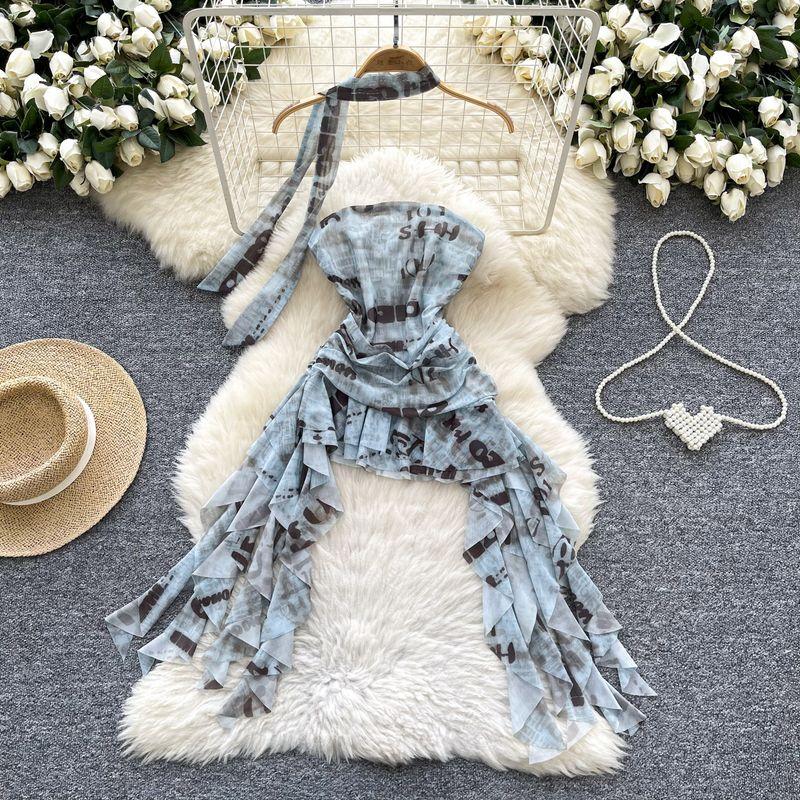 Cool Style Letter Tube Top Vest Women Summer New Ribbon Slim Fit Chic Niche Beautiful Fried Street Pure Desire Top