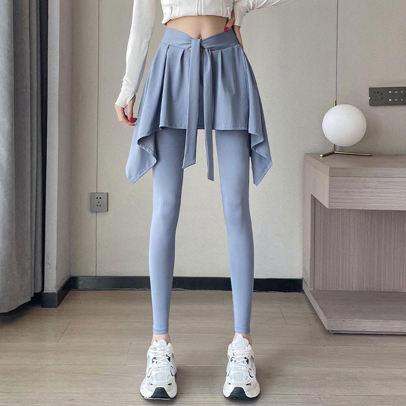 

Женский комплект высокого класса для йоги: куртка, юбка для фитнеса и брюки: Стильный наряд для скалолазания и бега L