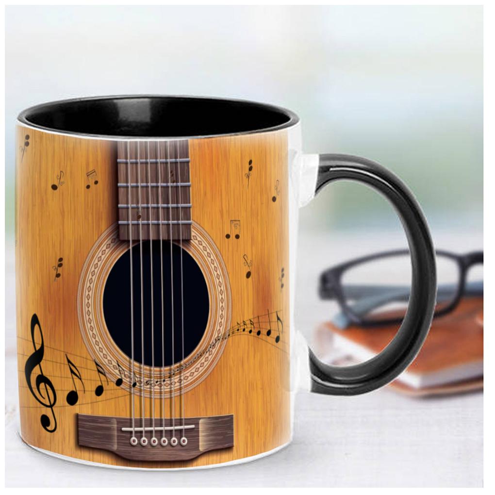 Home Office 350ml Guitar Pattern Coffee Cup Living Room Tea Drink Mug Portable Traveling Students Beverage Cups
