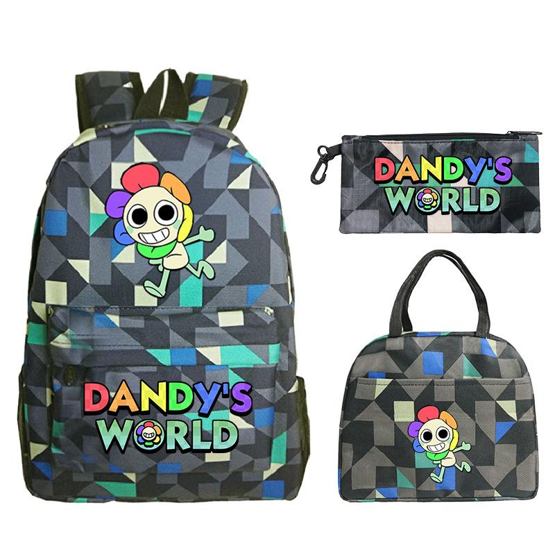 New Dandy's world game merchandise personalized printing primary and secondary school schoolbag three-piece set