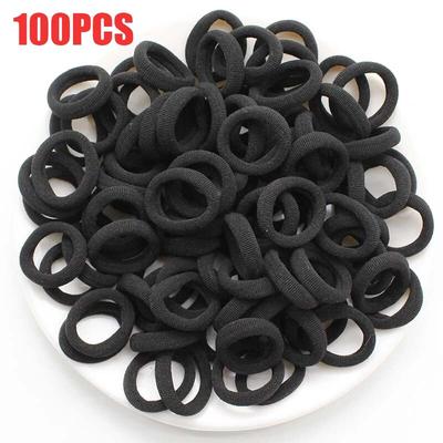 100 יחידות גומיות צבעוניות אלסטיות לבנות לאחיזת קוקו, גומיות סקראנצ'י, גומיות ואביזרי שיער לבנות