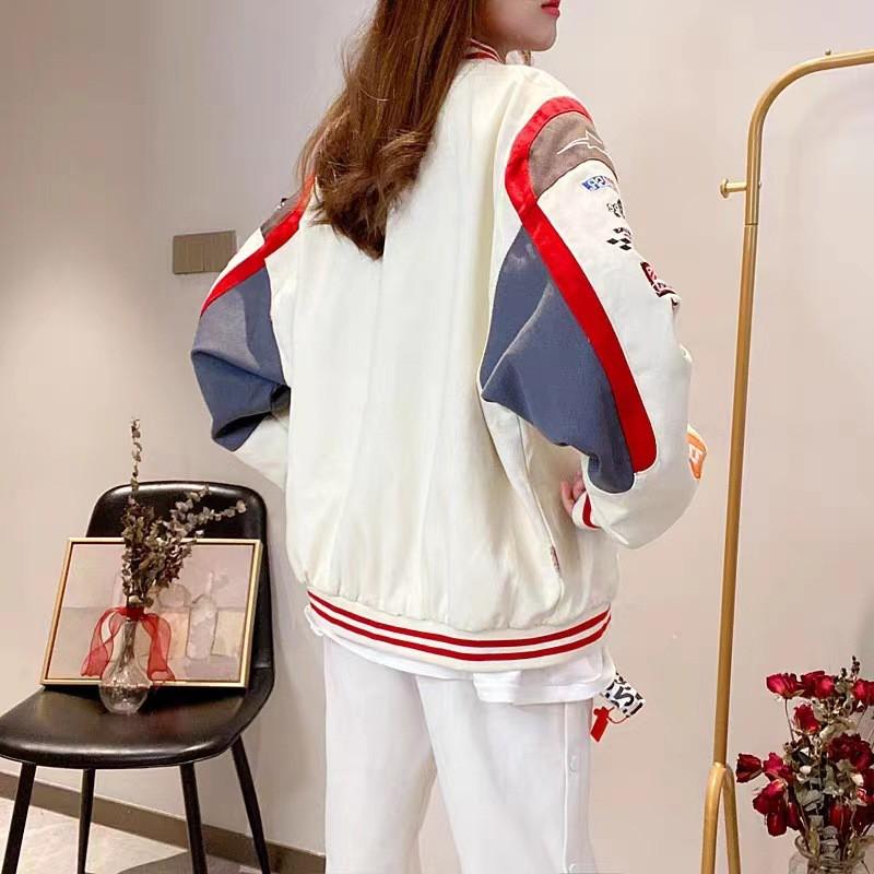 Herren Oversized Streetwear Motorradjacke Mit Stickerei Patchwork Lässige Radsport Oberbekleidung