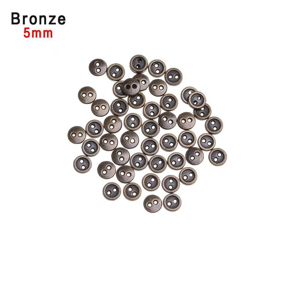 50Pcs Metal Mini Buttons For Doll Clothes Round Bread Buttons Doll Buttons For Diy Sewing Blyth Doll Clothing Sewing 3/4/5/6mm