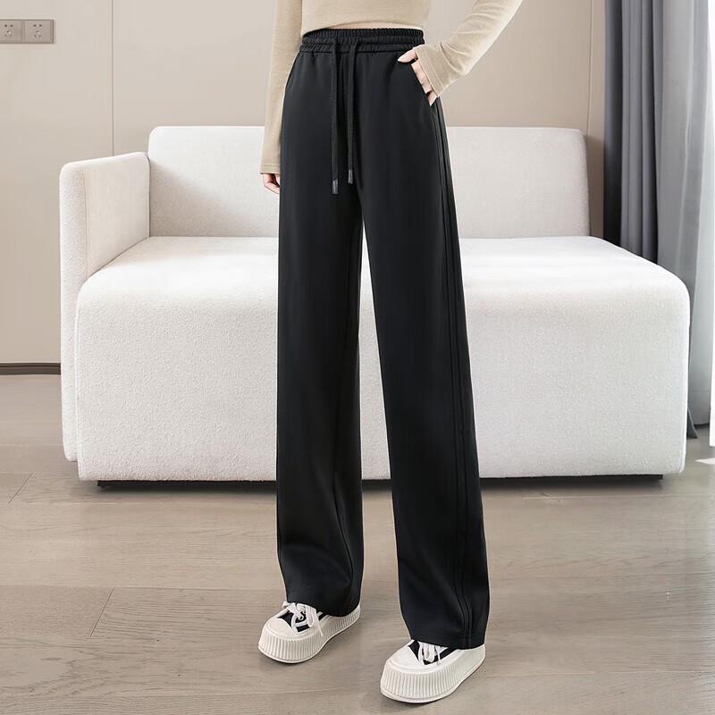 Sibai She Women's High-Waist Loose Drawstring Wide-Leg Casual Pants