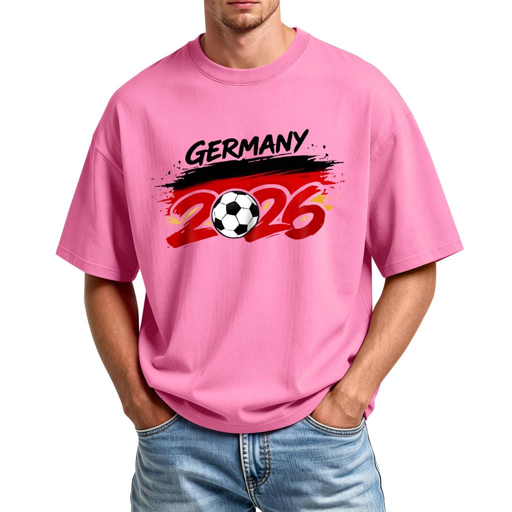 Men's Printed Round Neck T-Shirt Casual Sports Short-Sleeve Top