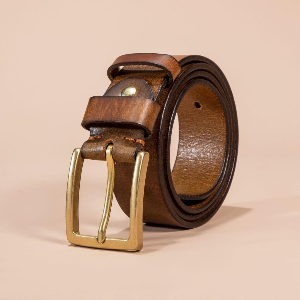 First Layer Cowhide Retro Single Layer Handmade Belt Men's Genuine Leather Casual Cowhide Belt