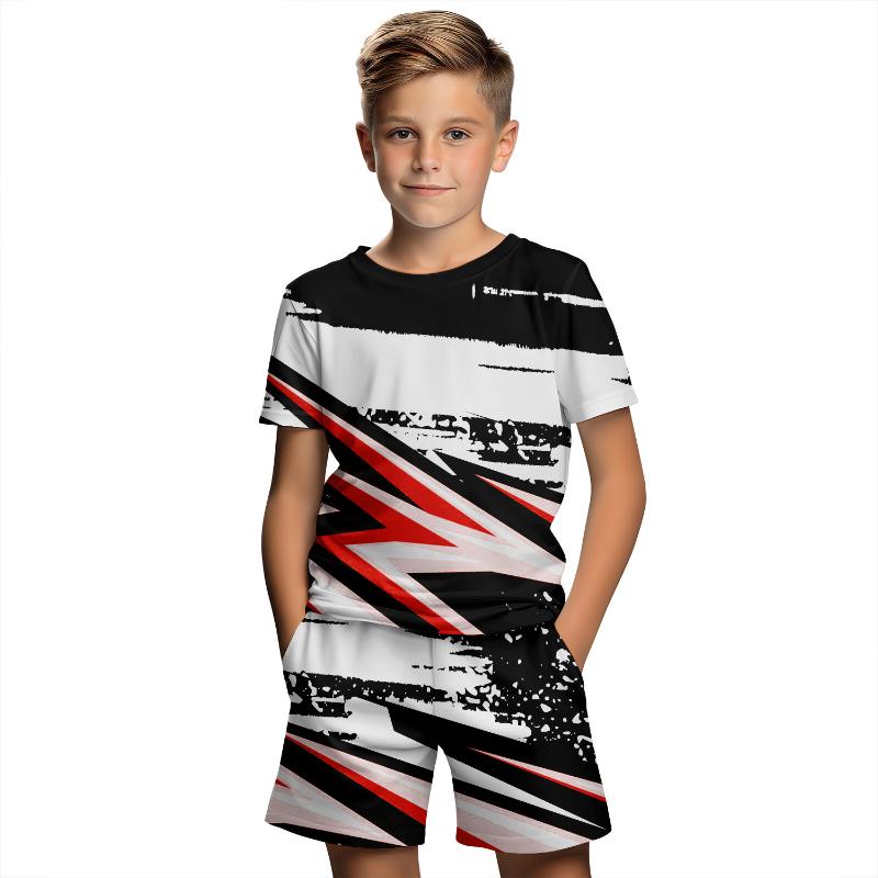 Children's Clothing Suit For Boy Summer Short Sleeve T-Shirt Set Shorts Child Clothing 3D Print Casual Boy Girl Children's Sets