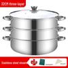 Stainless Steel Multi-Layer Steamer Stockpot for Induction & Gas Stoves