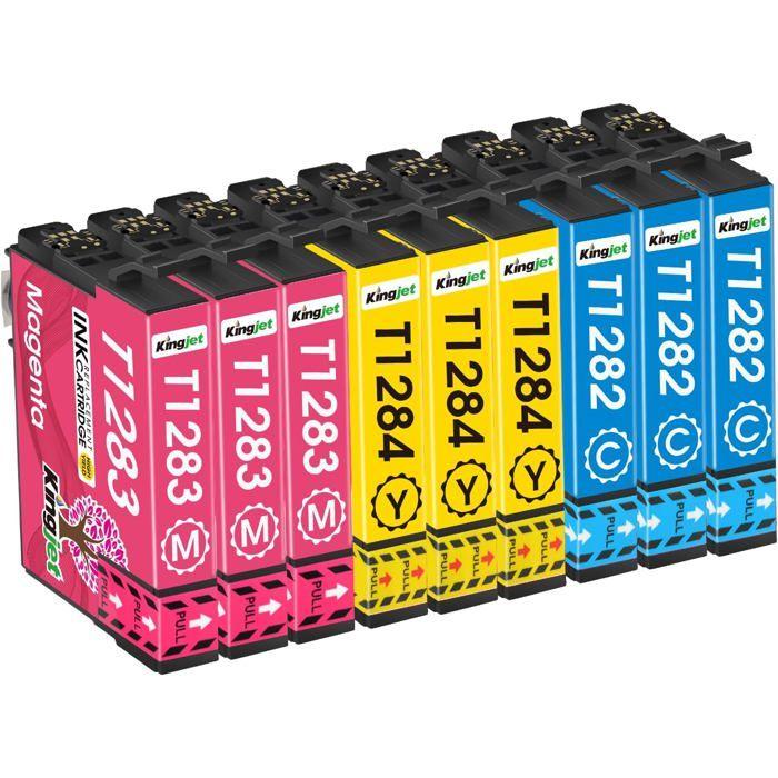 Cartouches d'Encre - LASER GENETICS CARRON - T1285 - Compatible Epson - 9 pièces - Facile à installer