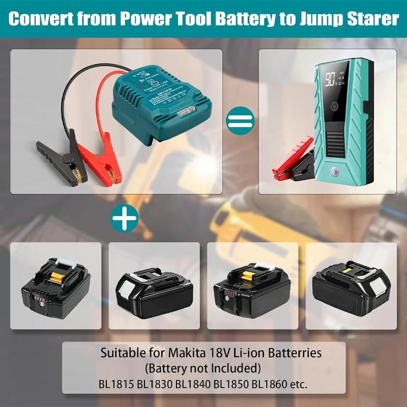 For Makita/Milwaukee/Dewal/EINHEL 18V Battery Jump Starting Adapter Auto Booster Cable for Jump Starting Car Using Tool Cable