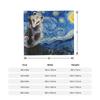Starry Night Opossum Van Gogh Possum Funny Rodent Blankets Breathable Soft Throw Blanket for Bed Outdoor Plush Thin Quilt