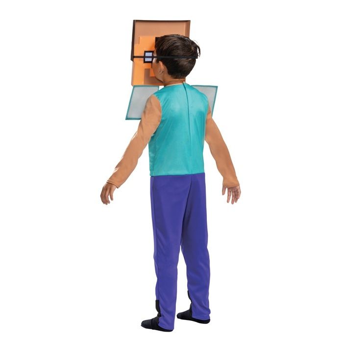 Minecraft Steve Costume for Kids - 7 - 8 Years (124 - 136 Cm)