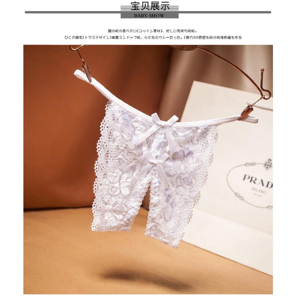 Sexy Big Crotch Thong Ladies Transparent Lace Sexy Underwear Panties Open Crotch Panties