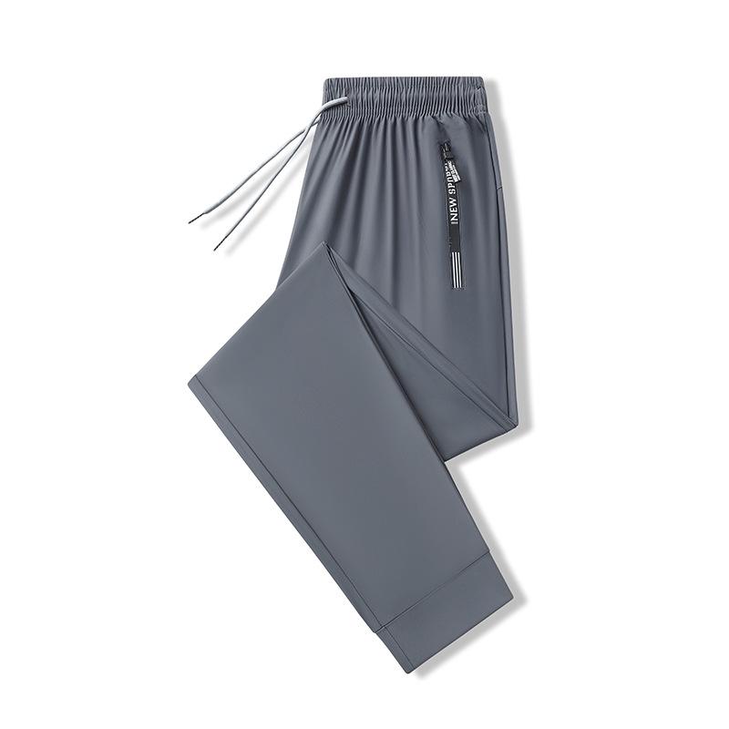 Herren Sommer Schnelltrocknende Eisseide Neun-Punkte Locker Geschnittene Hose - Trendig, Lässig, Leicht, Gerades Bein, Sportbekleidung mit Bündchen.