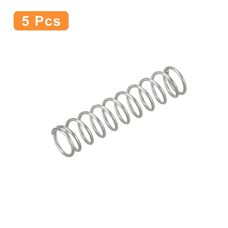 Uxcell Compression Springs, Coil Springs, 0.5mm Wire Diameter, 5mm Outer Diameter, 20mm Free Length, Made of 304 Stainless Steel, for Repair,