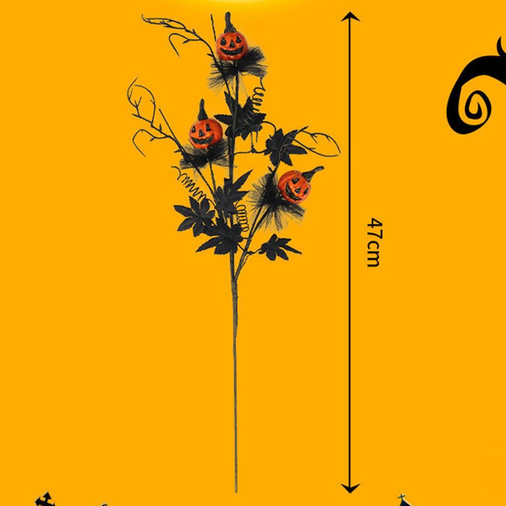 Horror Branch Multifunctional Horror  Pumpkin Maple Stem for Home Decoration Pumpkin Branch Pumpkin Cuttings Bouquet