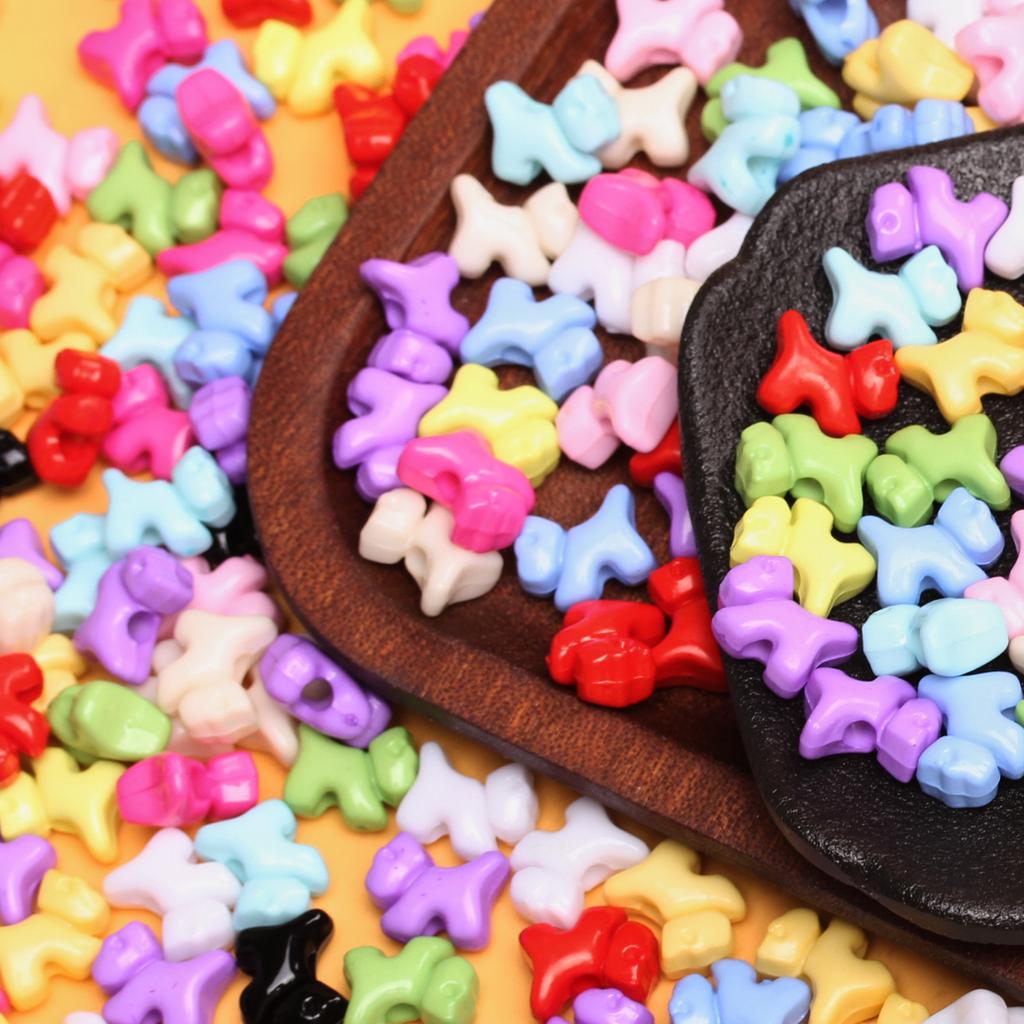 500g/Bag about 1000Pcs Bracelet Accessories Wth Holes Hand-Woven 12*10mm DIY Jewelry Accessories Cute Puppy Three-dimensional Beaded Necklace