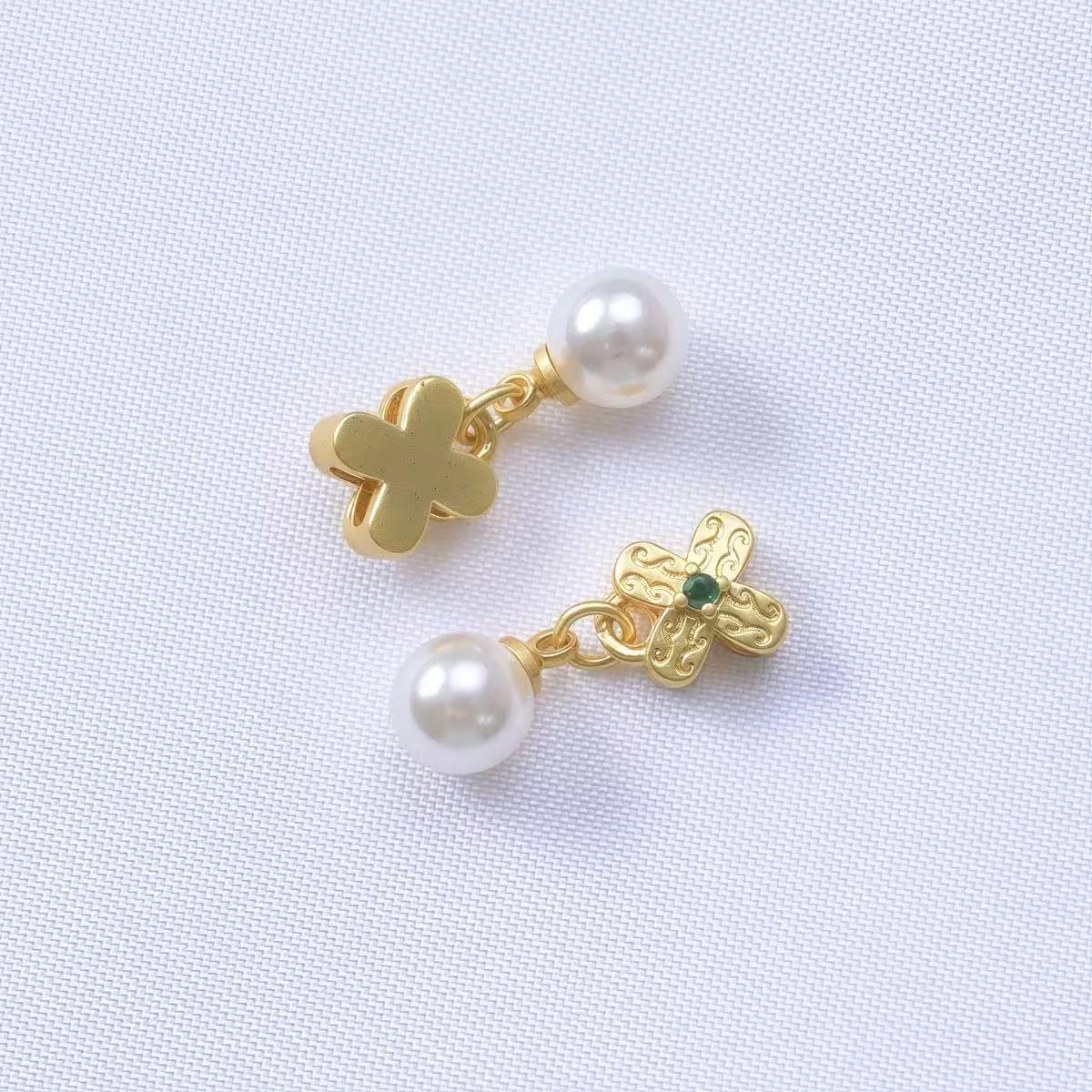 

Позолоченные подвески-четырехлистники для браслетов DIY 1 Piece Sand Gold Four-Leaf Clover Pendant