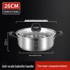 HANDUNYOU 26CM 304 Stainless Steel Soup Pot