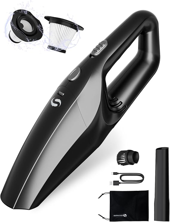 Handheld Vacuum Cordless, Car Vacuums with Rechargeable Battery, Portable Hand Held Vacuum Cordless with Washable HEPA Filter, M