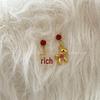 New Year Asymmetrical Red Festive Earrings: Versatile, Fashionable, and Celebratory