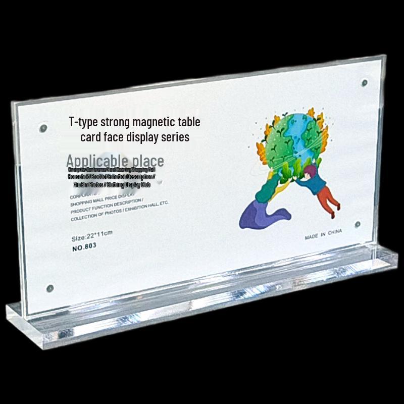 BESD A5 T-Shaped Acrylic Magnetic Table Sign 5-Pack