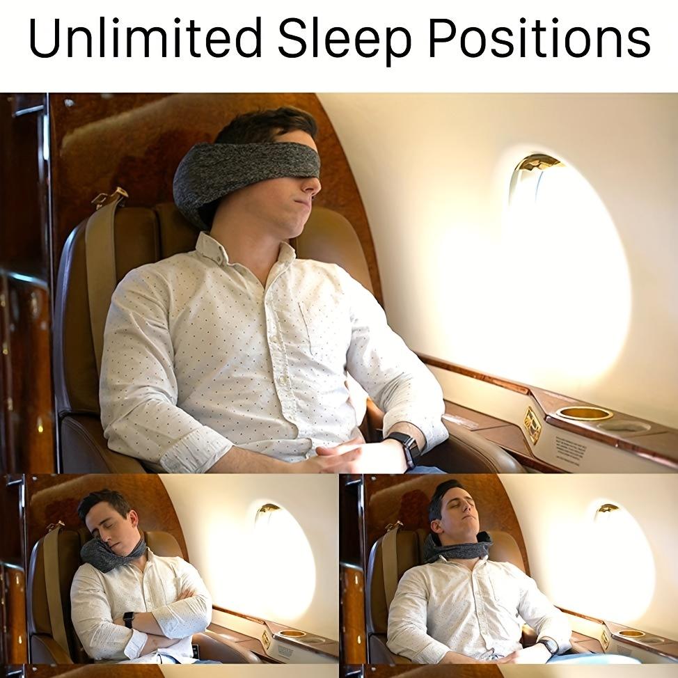Portable Neck Pillow & Eye Mask Cushion, Soft Support Rest Pillow For Airplane Office Nap, Travel Sleep Cushion With Adjustable Strap