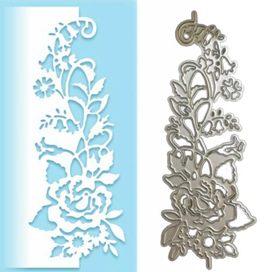 1Set Fustella da taglio durevole, sicuro da toccare, motivo floreale con rose, goffratura, album fotografico, creazione di biglietti, fustella da taglio per la creazione di biglietti