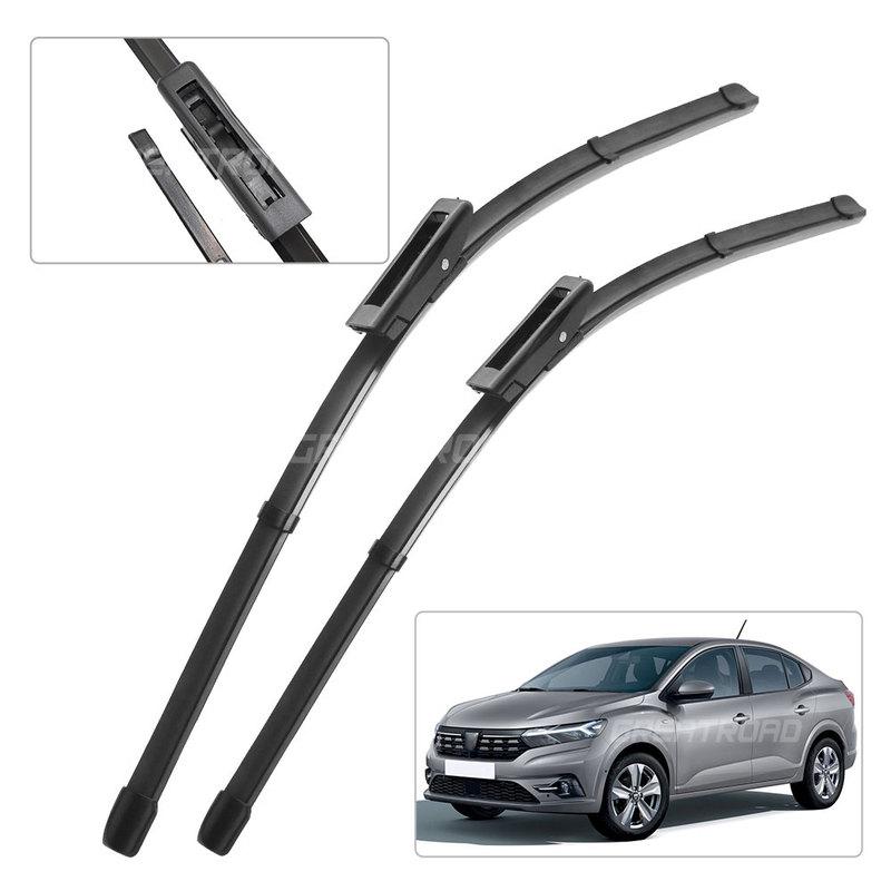 For Dacia Renault Logan 2015- 2016 2017 2018   Wiper Front Wiper Blades Windshield Windscreen Window Brush 22"+19"