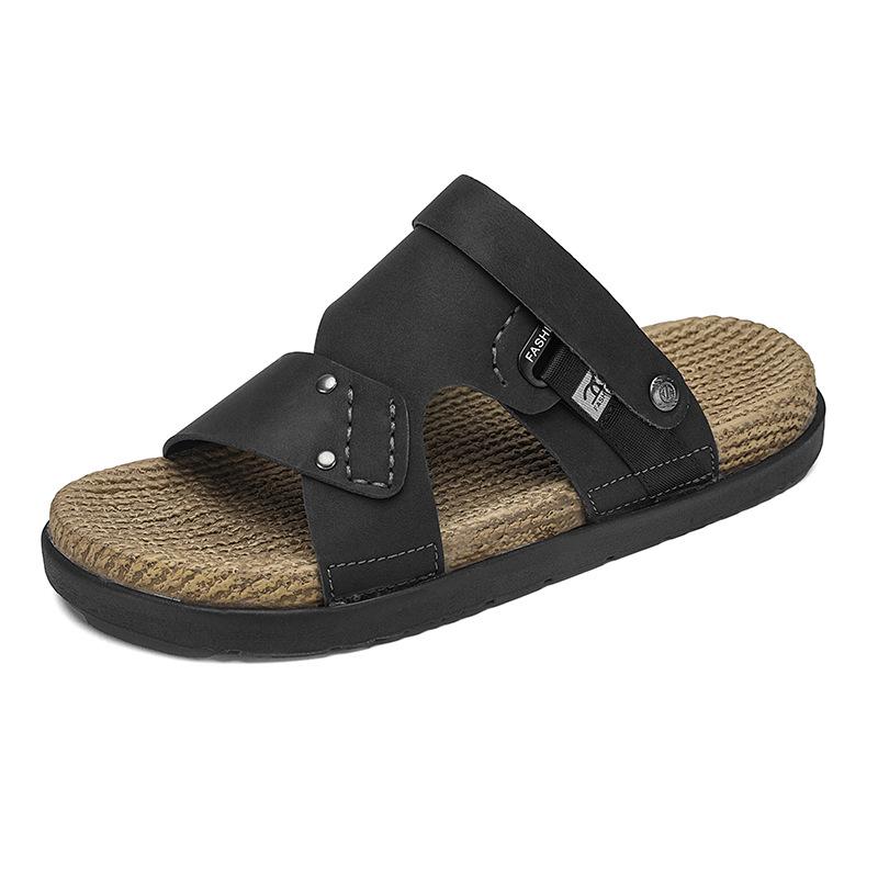 Large size sandals men's new summer trend non-slip cover feet two wearing slippers fashionable breathable casual one-word drag
